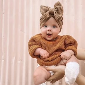 Big Bow Hats for Baby Girl Headwear Beanie Infant Turban Newborn Bandanas Head Accessories Warm Bonnet Caps Mother Kids