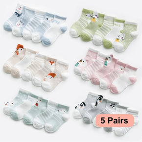 5Pairs/lot 0-2Y Infant Baby Socks Baby Socks for Girls Cotton Mesh Cute Newborn Boy Toddler Socks Baby Clothes Accessories
