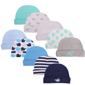 Baby Hat 100% cotton 5 stylish cute baby hats 0-6 months soft baby accessories for boys and girls