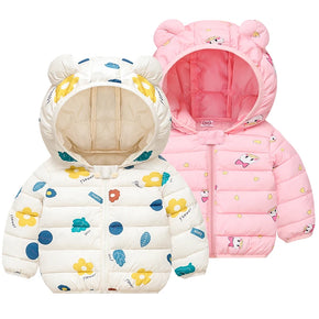 New Baby Kids Down Jacket Autumn Winter Warm Coats Boys Outerwear For Girls Cartoon Zipper Jackets Toddler Children Clothes