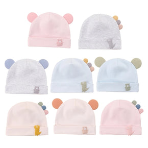 Cute Baby Hat Cosy Newborns Bonnet Cotton Hospital Caps Soft Nursing Hats Shower Gift for Boys Girls 0- to 6 Months