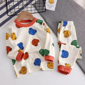 Baby Clothes Children Loungewear Long Sleeve Pajamas for Children Cute Deisgn Lightweight Comfortable Fabric Sleepwear Outfit
