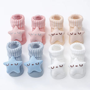 Baby Socks Winter Autumn Non-slip Floor Socks Newborn Baby Sock in The Tube Plush Star Toddler Sock 0-12 Months